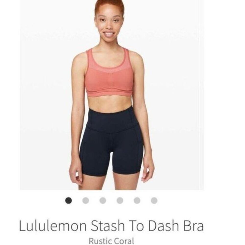Lululemon size 6 razorback bra orange peach coral colored stash to dash